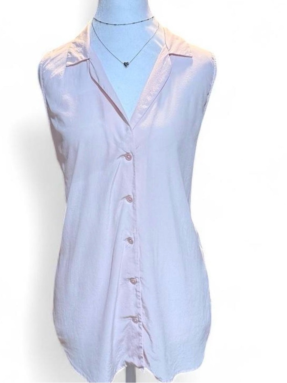 Equipment Femme Romantic Soft Pink Silk Coquette Sleeveless Tunic M